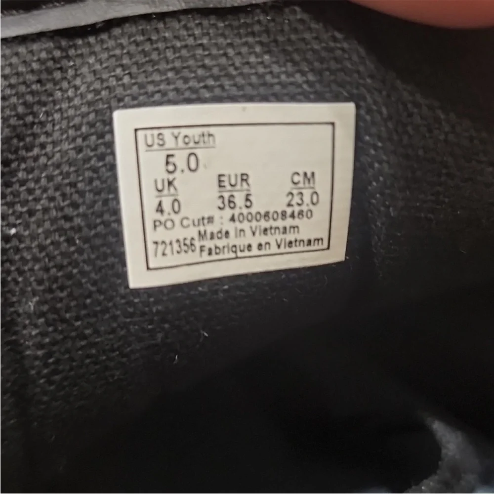 Vans Off‎ the Wall Charcoal Gray Lace Up Fabric Sneaker Youth Size 5